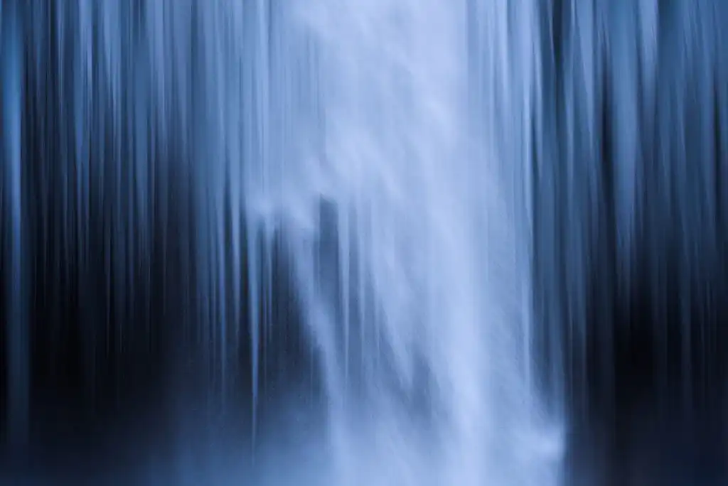 Creative long exposure photo of a waterfall, Slovenia in Winter