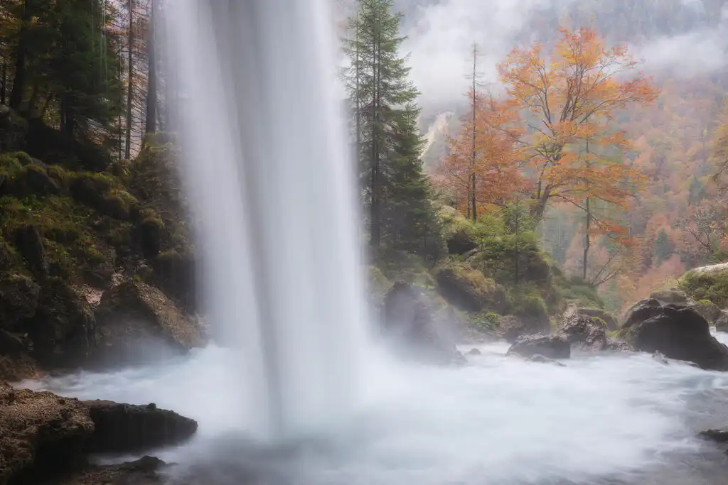 Behind Peričnik waterfall